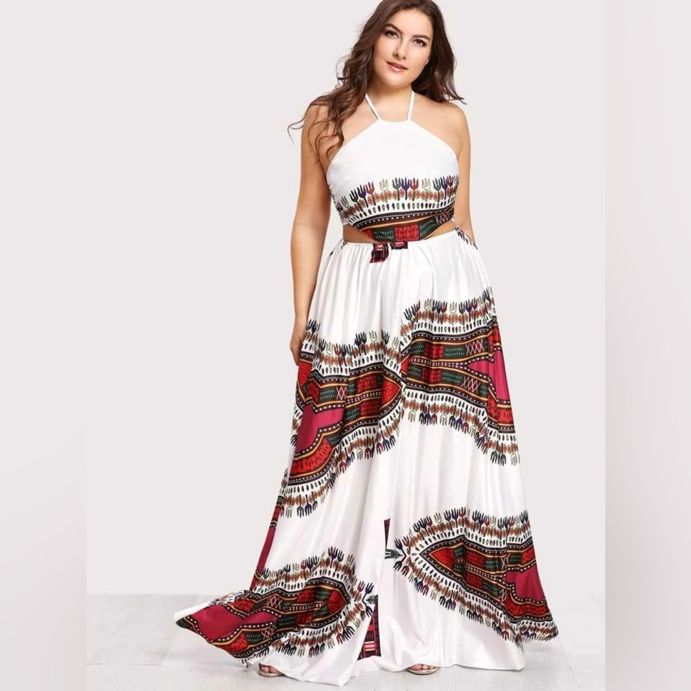 Boho Cutout Maxi Dress with Size 1X